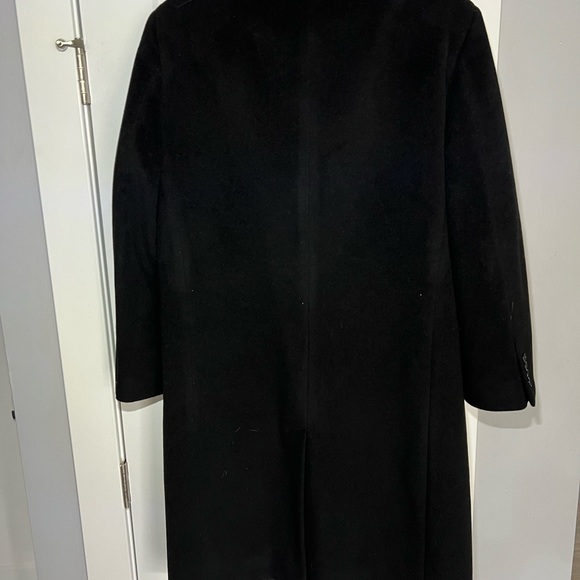 Vintage Ralph Lauren 40S Pea Coat Trench Black Fabric Acetate Blend - Picture 6 of 16